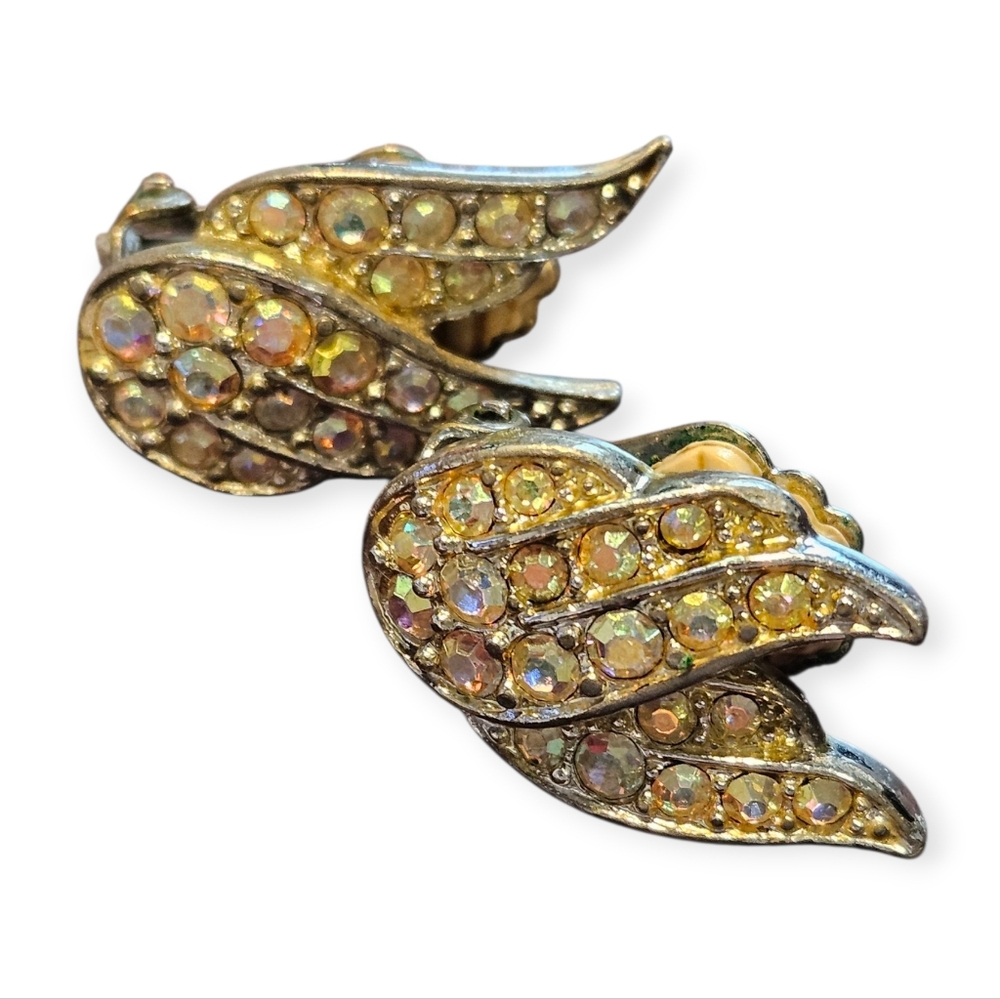 Gold Crystal Wing Earrings